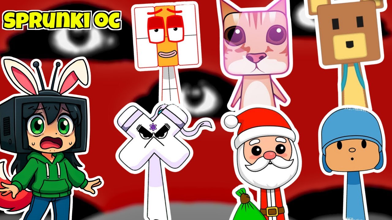 sprunki oc ay mi gatito miau, más numberblocks y pocoyo muevelo