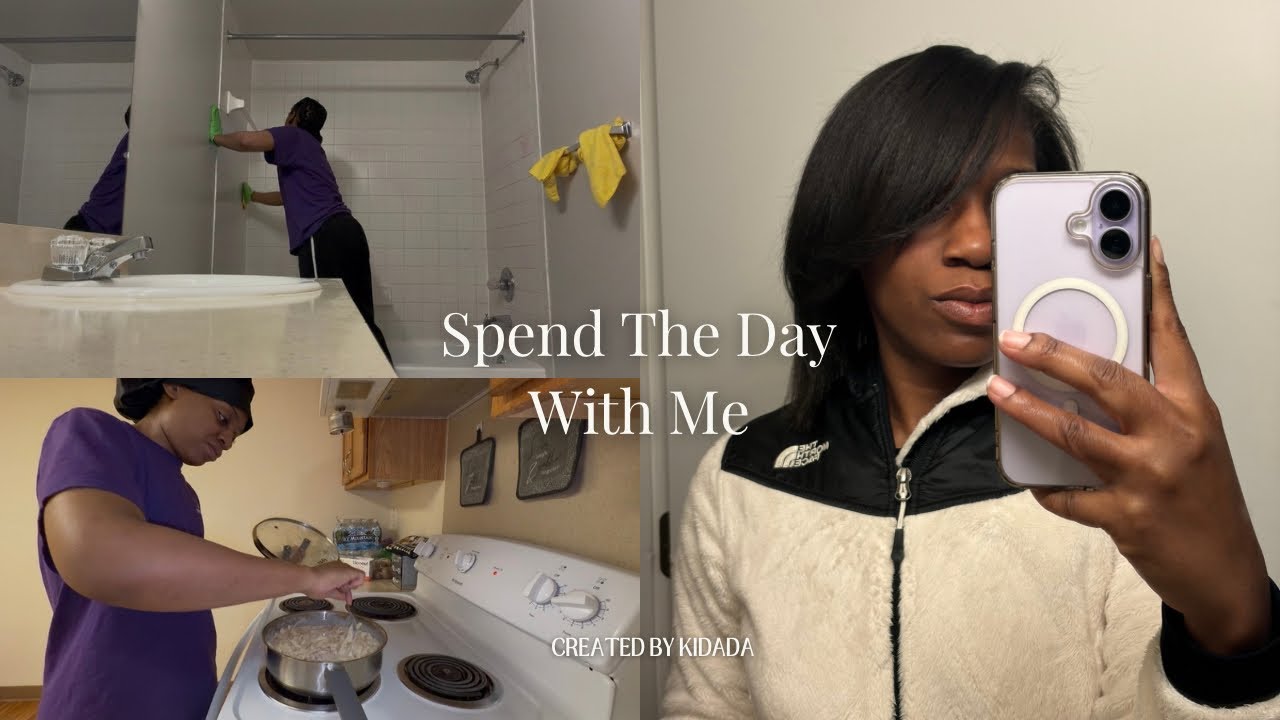 spend the day with me: come to work with me, silk press appointment, cooking #spendthedaywithme 