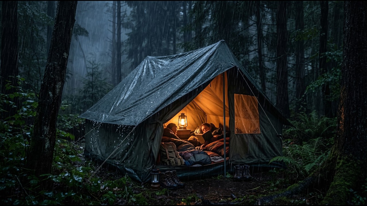 Rain on Tent in Forest ⛺🌧️ | 1 Hours Relaxing Nature Sounds