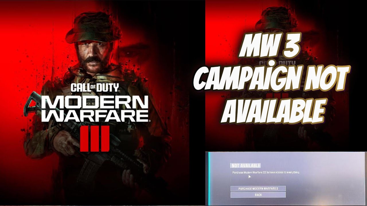 Call Of Duty Modern Warfare 3 campaign not available error  / gamepass mw3 purchase error