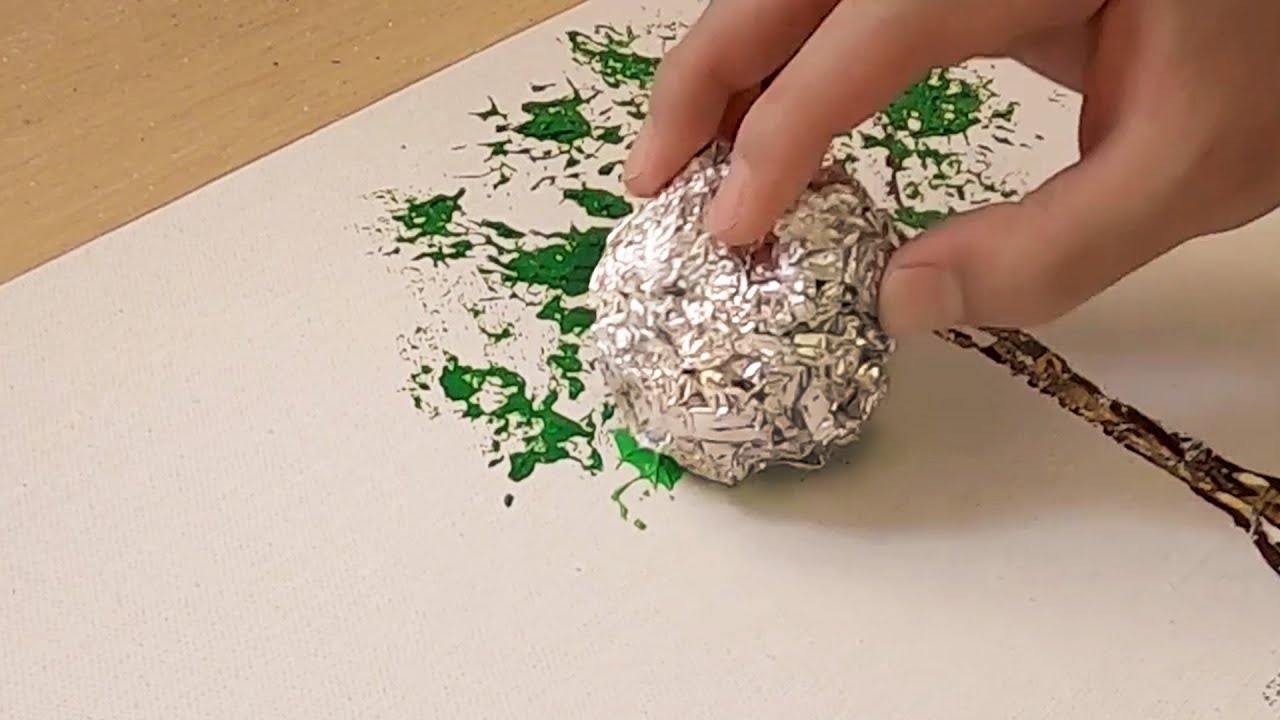 Как легко нарисовать дерево / Техника росписи алюминия