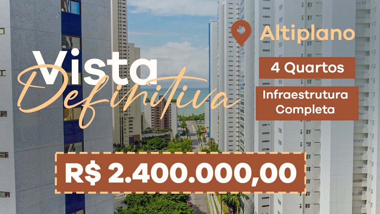 Apartamento de Luxo no Altiplano com Vista Mar Incrível por R$2,4 Milhões – João Pessoa PB