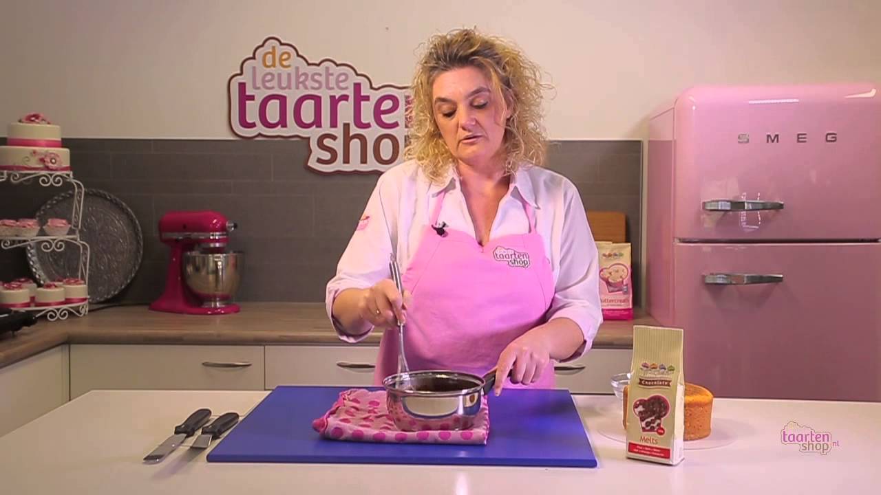 Taart decoreren met chocolade ganache