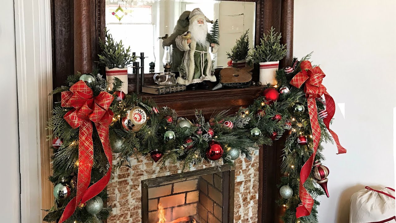 How To Decorate A Mantel For Christmas - Christmas Mantel Garland - Christmas Fireplace Decorating