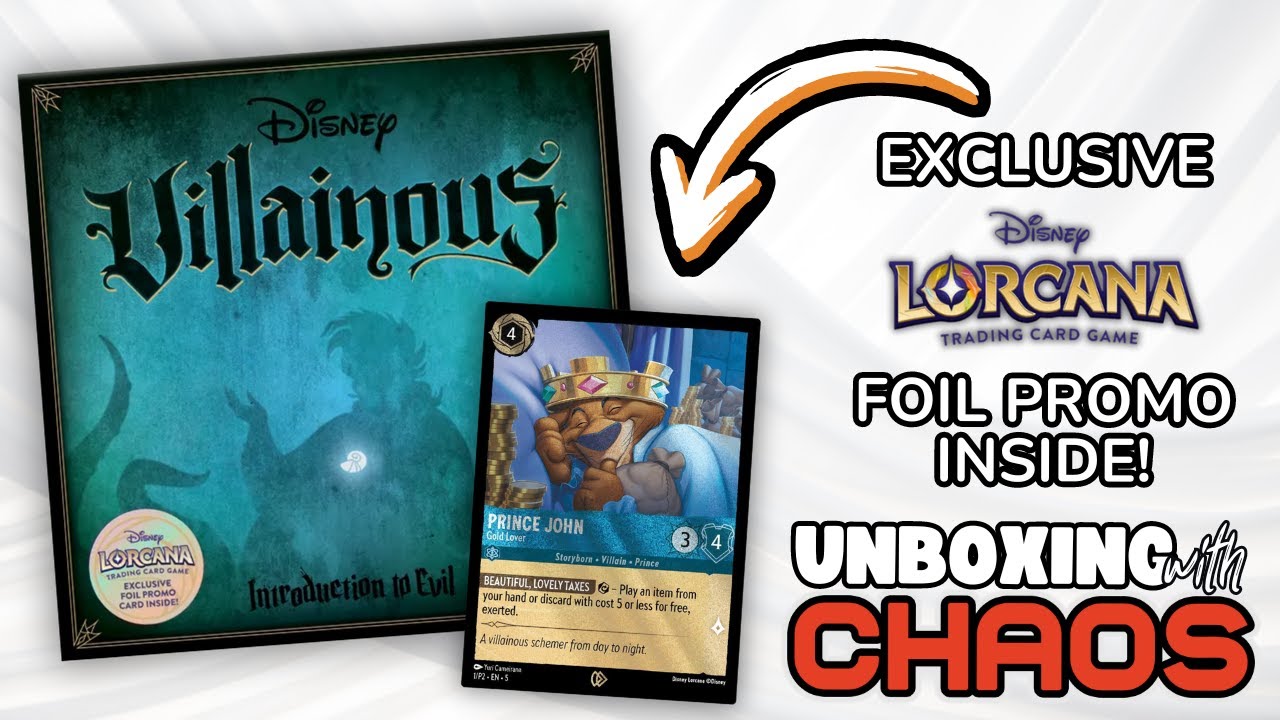 Disney Villainous - Introduction To Evil (Disney Lorcana PRINCE JOHN Promo Card Edition) | UNBOXING