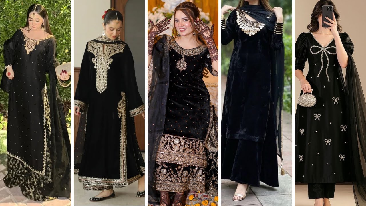 35 Black Velvet 2025 Dress Designing Ideas Simple, Elegant,Beautiful Velvet Dresses#velvet #dresses
