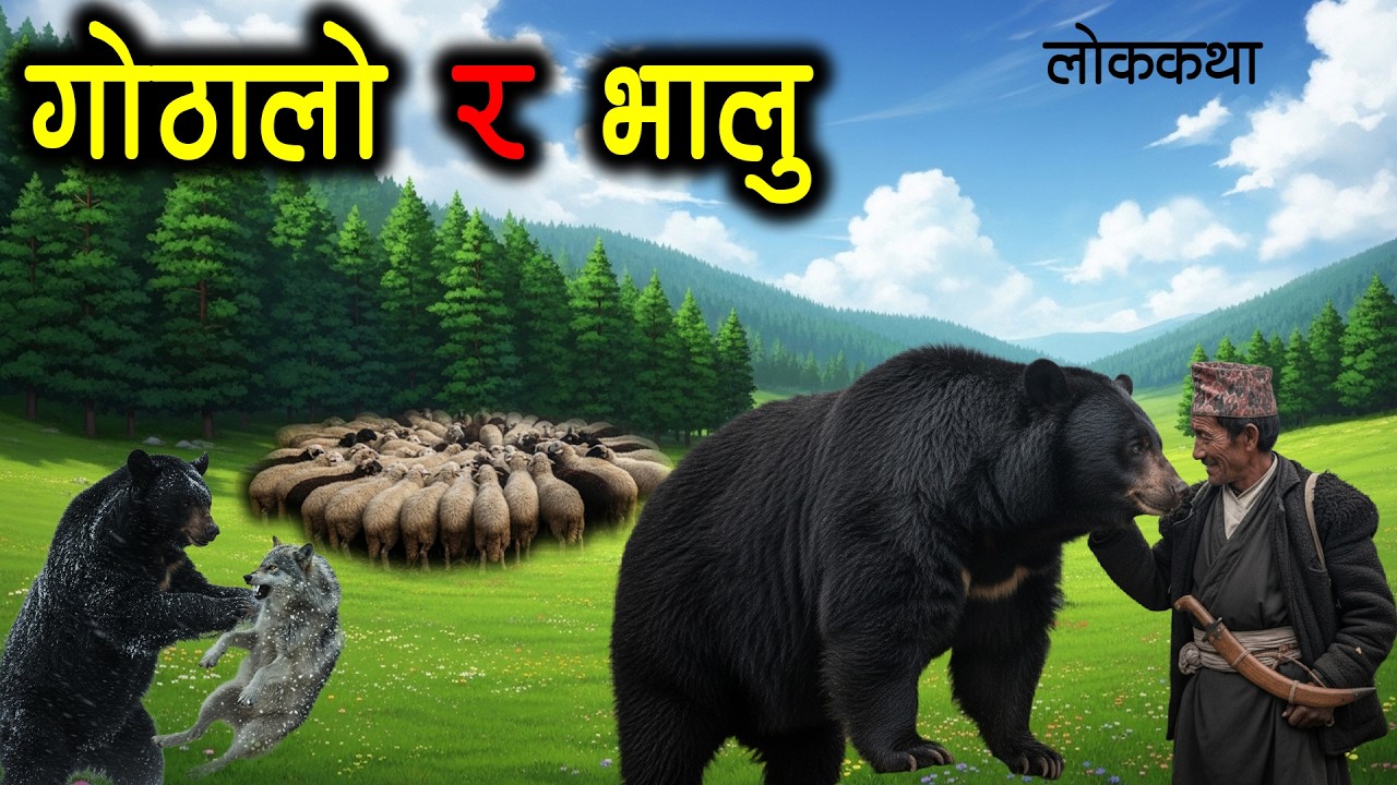 भालु र गोठालोको मित्रता [BHALU RA GOTHALO] Nepali Lok Katha / Nepali Katha
