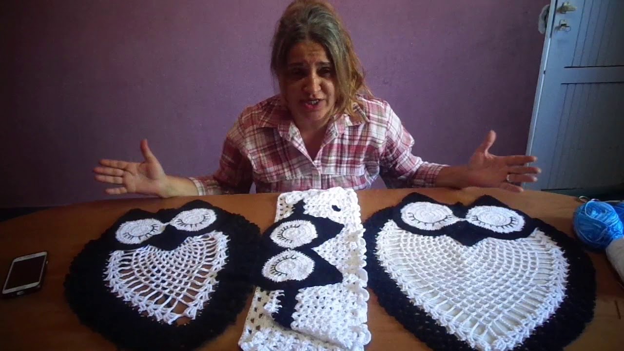 juego de baño-lechuzas-crochet