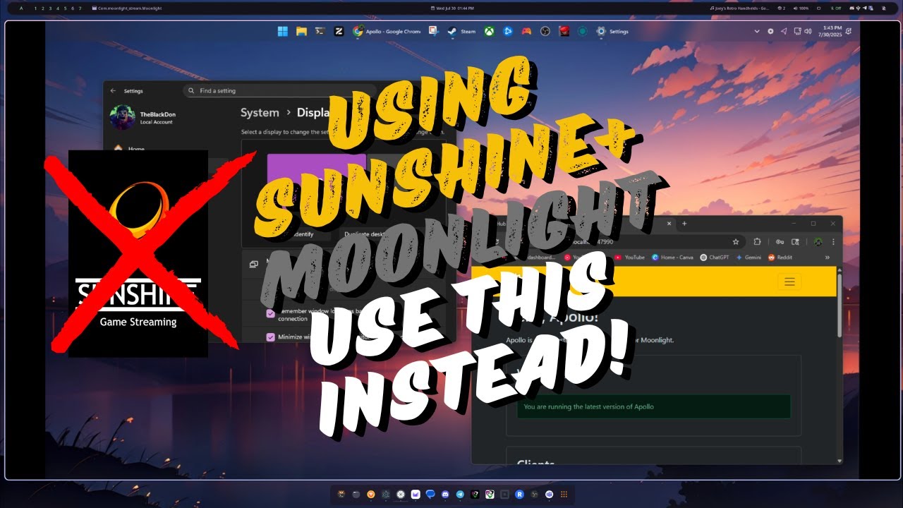 Если вы используете Sunshine+Moolight, попробуйте это! Apollo Sunshine Fork