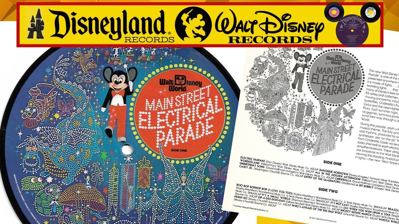 MAIN STREET ELECTRICAL PARADE  Picture Disc Vinyl Record 1977  RESTORED