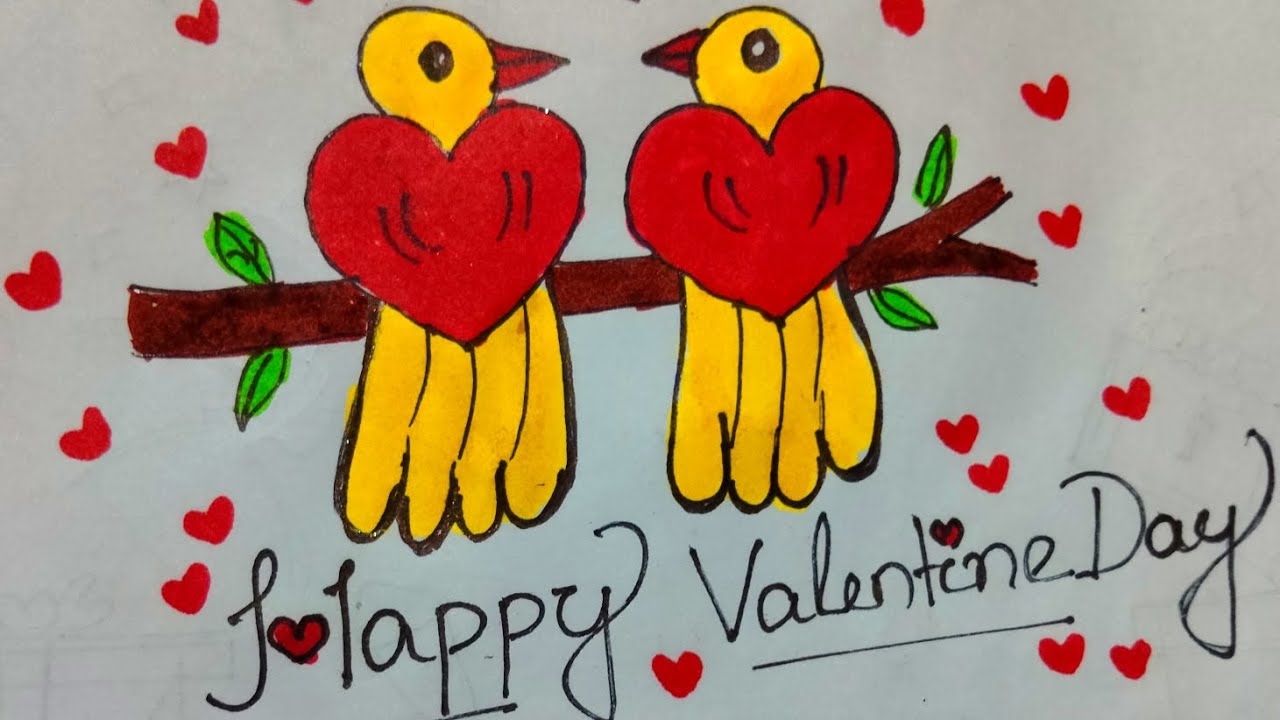 Easy LoveBirds Drawing❤️#myart #easydrawing#lovebirds #happyvalentineday #likeandsubscibe#subscribe 