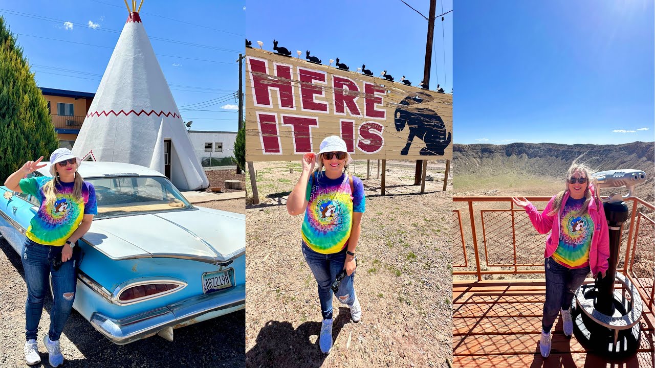 Route 66 & Iconic Stops in AZ! The REAL Cozy Cone Motel, Starman's Meteor Crater, Here It Is & More