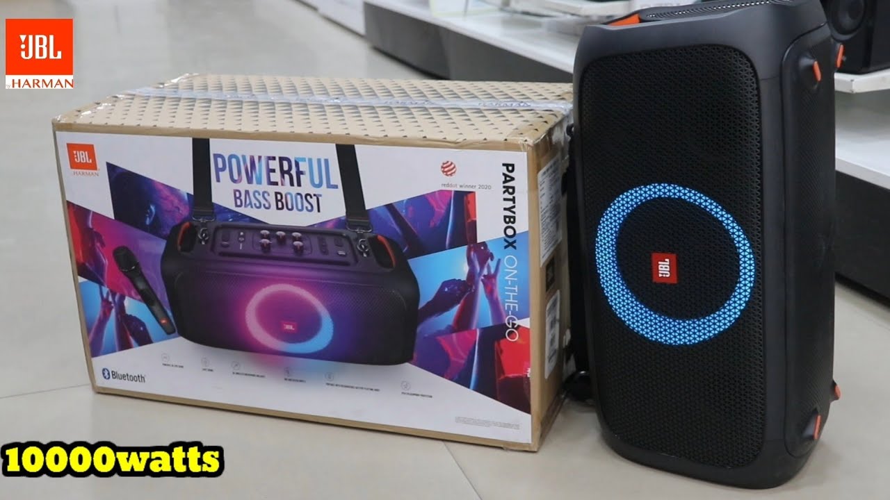 JBL PARTYBOX ON THE GO UNBOXING/REVIEW IN HINDI (10000watts POWERFUL BASS) WIRELESS MIC FOR KARAOKE