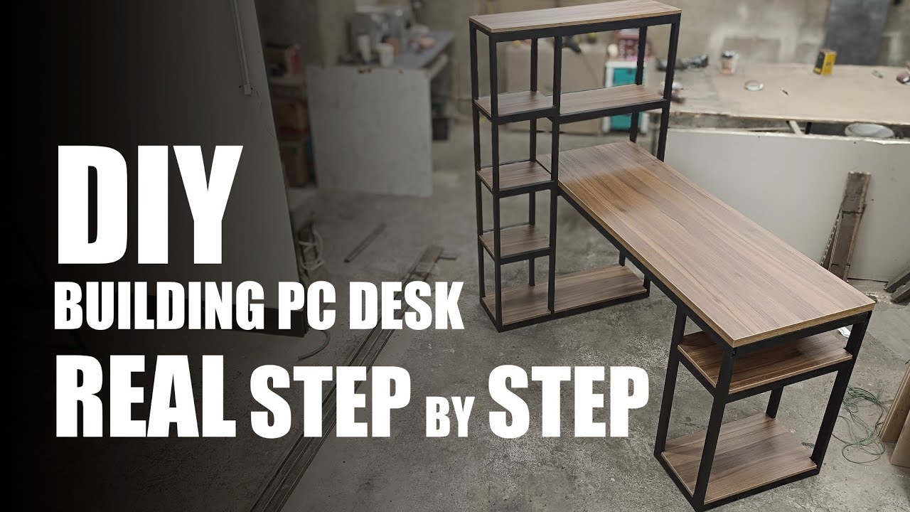 DIY Computer Desk  Step-by-Step Build with REAL Full Measurements .
