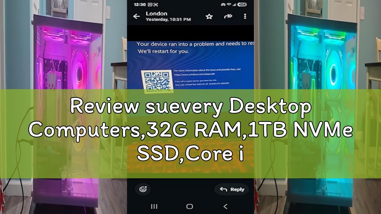 Review suevery Desktop Computers,32G RAM,1TB NVMe SSD,Core i5-12400F,RTX 3050 6G,Prebuilt Gaming PC,