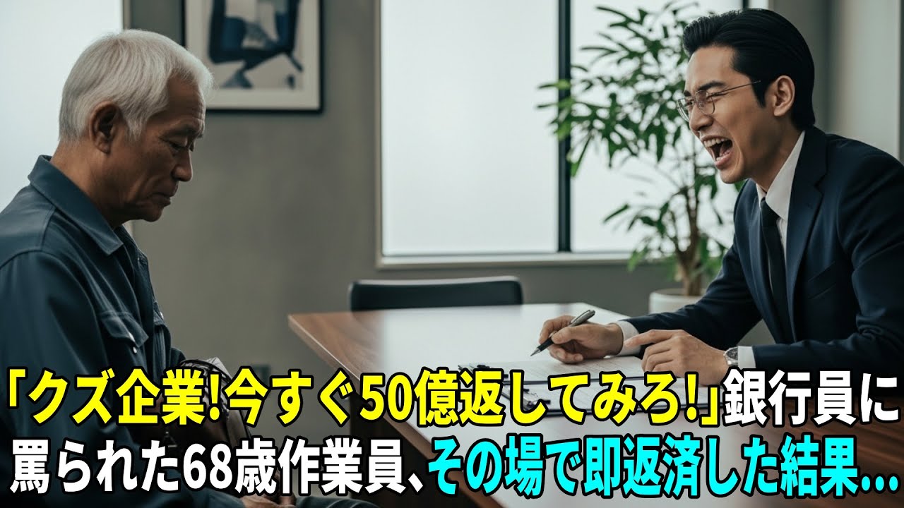 「今日中に50億返せ！」「クズ企業に未来はない」エリート銀行員に見下された68歳の作業服姿の老人「本当にいいんですね？」と即日返済した結果…