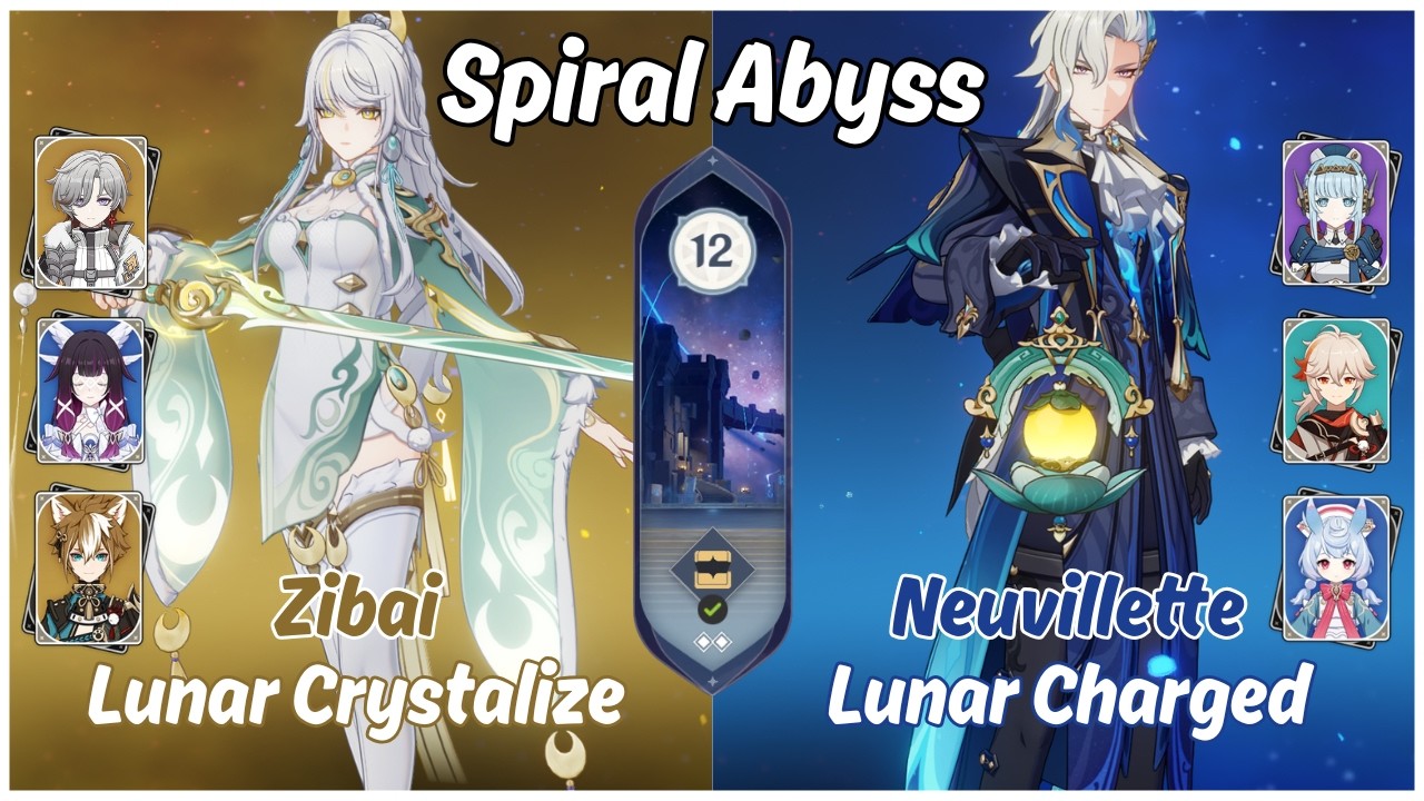 Zibai Lunar Crystalize & Neuvillette Lunar Charged | Spiral Abyss | Genshin Impact 6.3