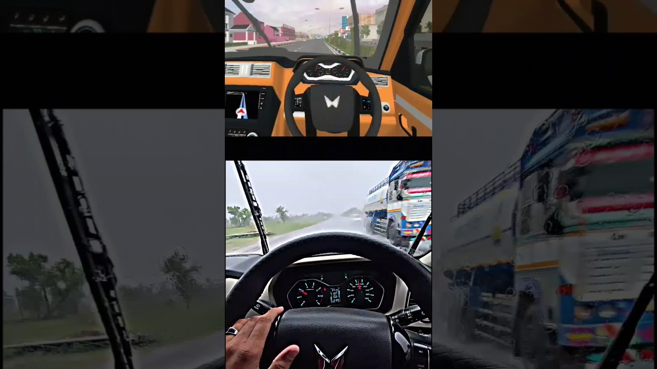 Scorpio 😈 Game vs Real 😈 l Bus simulator indonesia #bussid #scorpio #trending #youtubeshorts #shorts