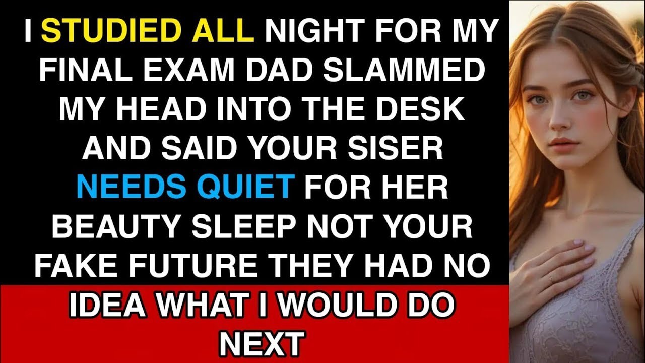 I Studied All Night For My Final, Dad Slammed My Head Into Desk Saying My Sister Needed Beauty Sleep