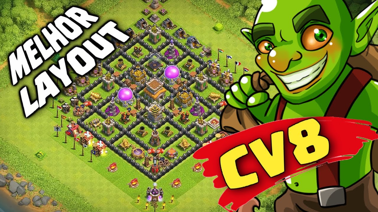 O MELHOR LAYOUT CV8 PARA VILA PRINCIPAL DO CLASH OF CLANS .