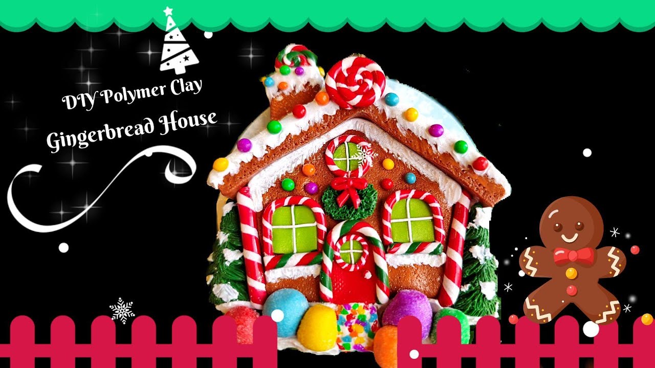 Make a Gingerbread House from polymer clay tutorial ❤️