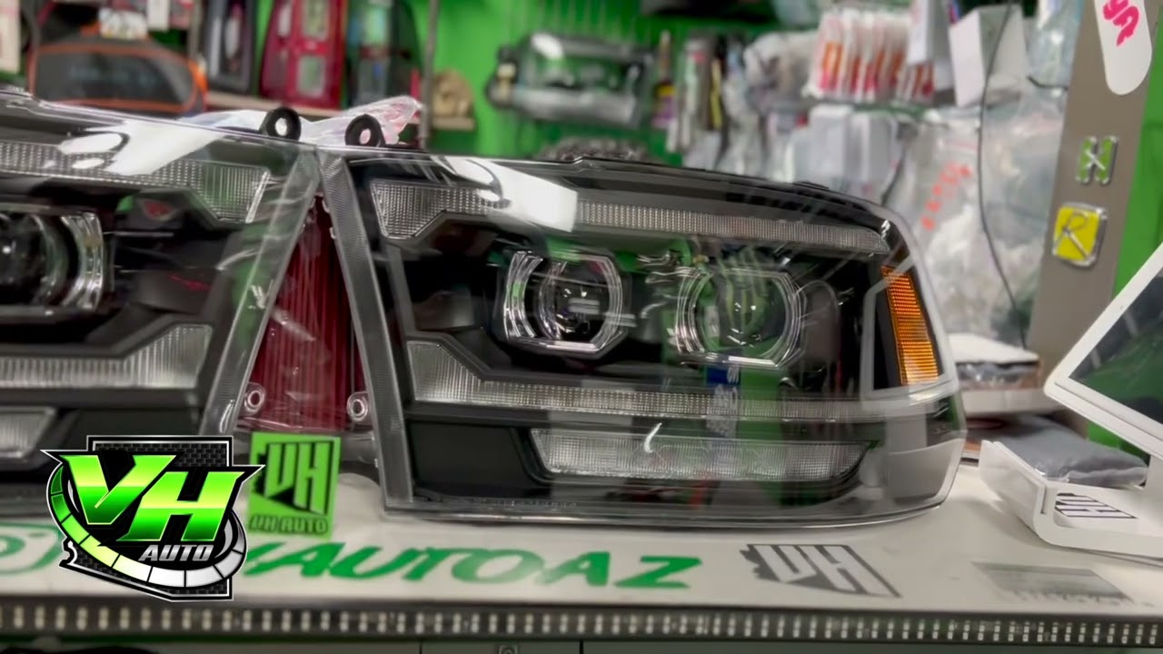 Street Black 09-18 Dodge Ram TRIPLE SEQUENTIAL LED Projector Headlights