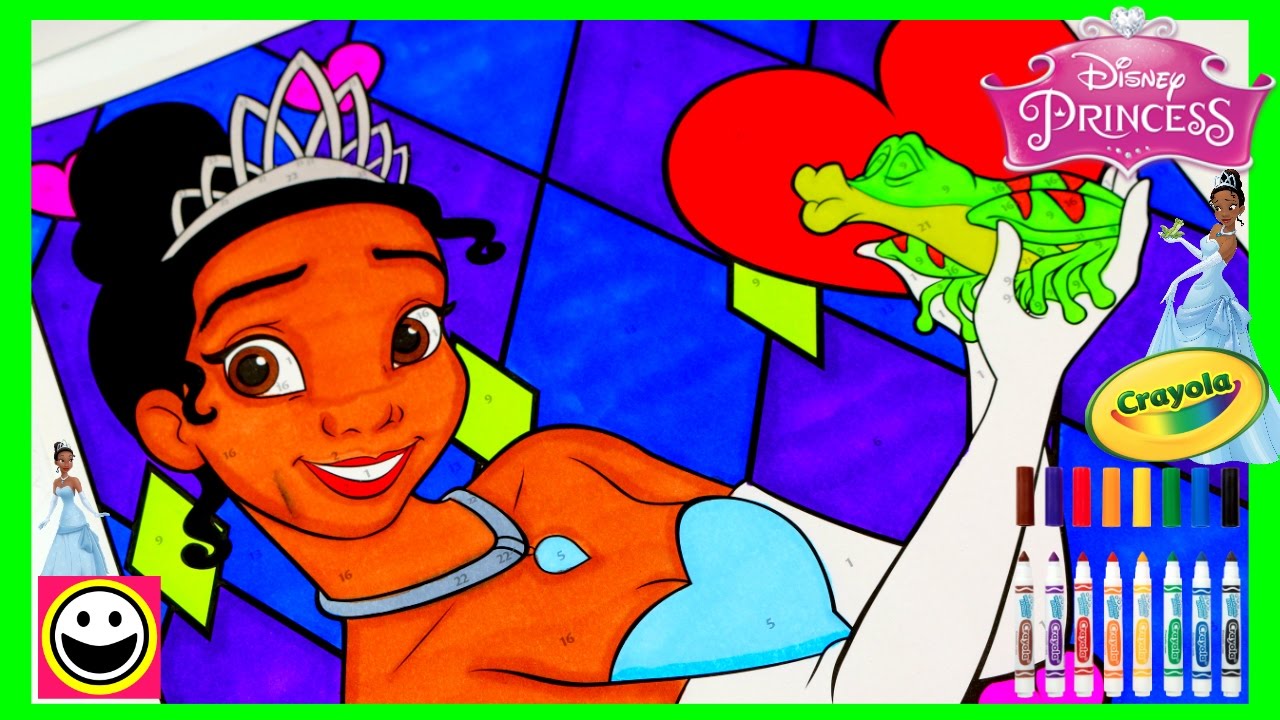 Princess TIANA | Crayola GIANT COLOR BY NUMBER | Disney Princess Coloring Pages | Color With Me