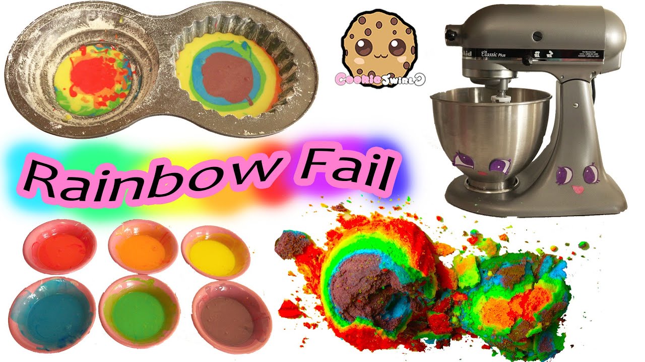 Giant Rainbow Cupcake Fail - Baking A Colorful Birthday Cake