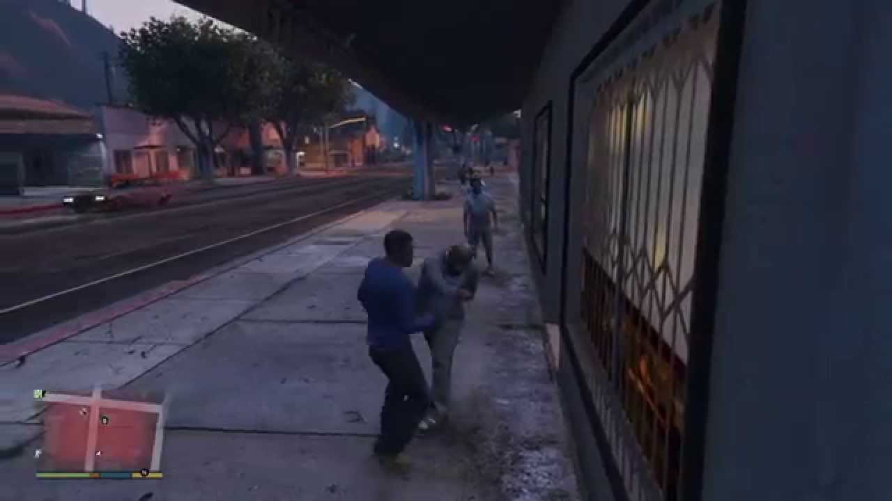 Franklin breaks pedestrian in half with a Spear | GTA V - WWE