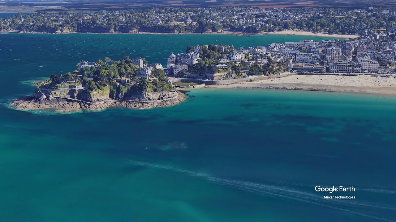 Survol de Dinard (réalisation avec Google Earth Studio)