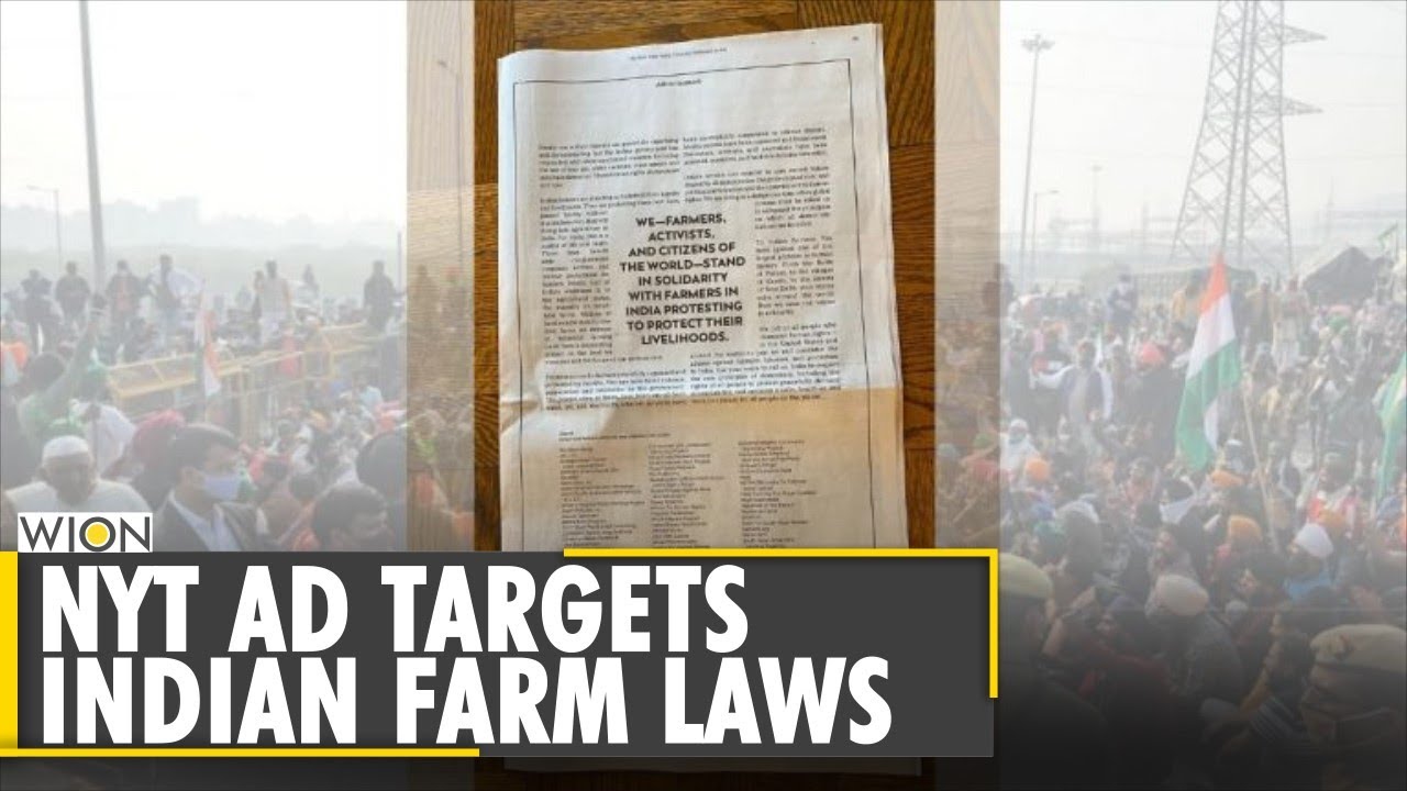 Indian farm protests get full-page NYT ad | New York Times | 3 Farm laws | India | Top English News