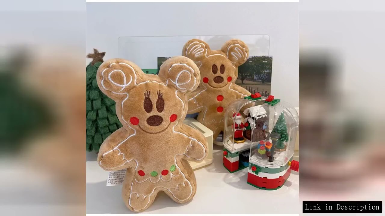 Xmas Series Gingerbread Man Plushies Cuddly Disney Mickey Minnie Biscuit Plush Toy Stuffed Cookie Do