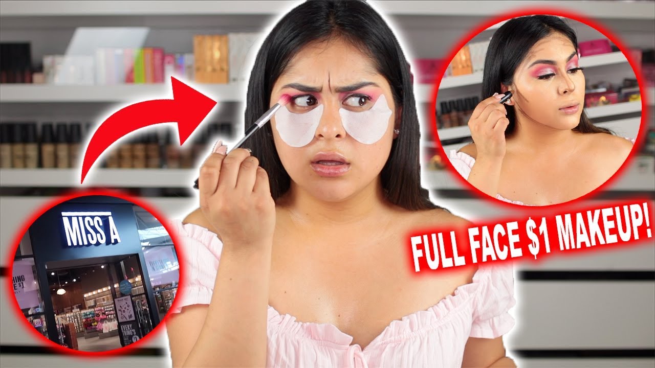 Trying $1 Makeup From MISS A!  *FULL FACE* Mind Blown!!