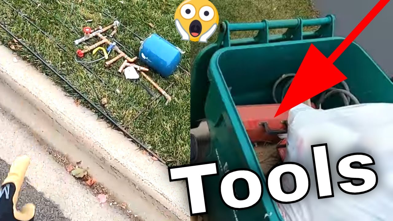 Dumpster Diving Tools in the Trash Copper on the Curb