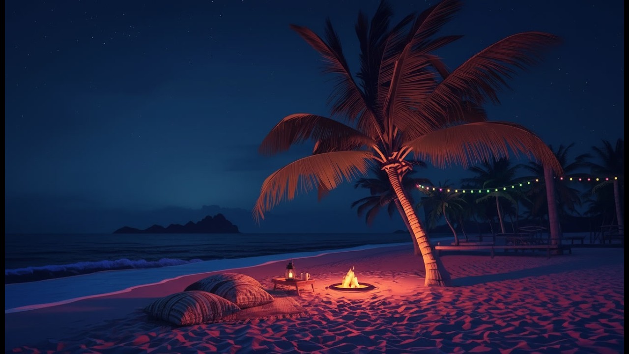 1 Hour Beach Night Music for Deep Relaxation 🌊 | Chillax Oasis