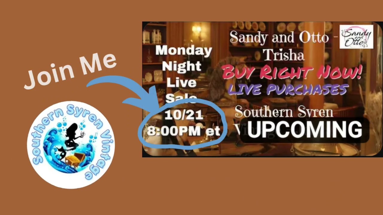 Live Sale with Trisha @sandyandotto 8 PM est LINK BELOW