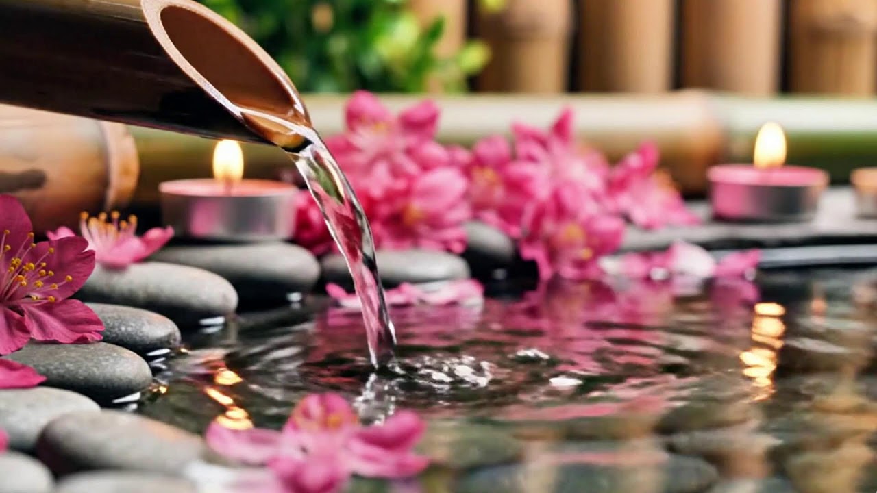 Relaxing Sleep Music 🌿Bamboo Water Fountain & Nature Sounds, Soothing Spa Piano Music, Stress Relief