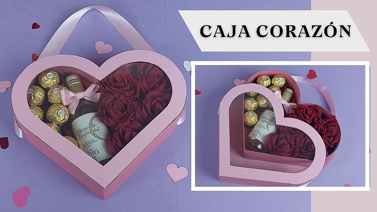 Cómo hacer una CAJA de CORAZÓN tipo bolsa