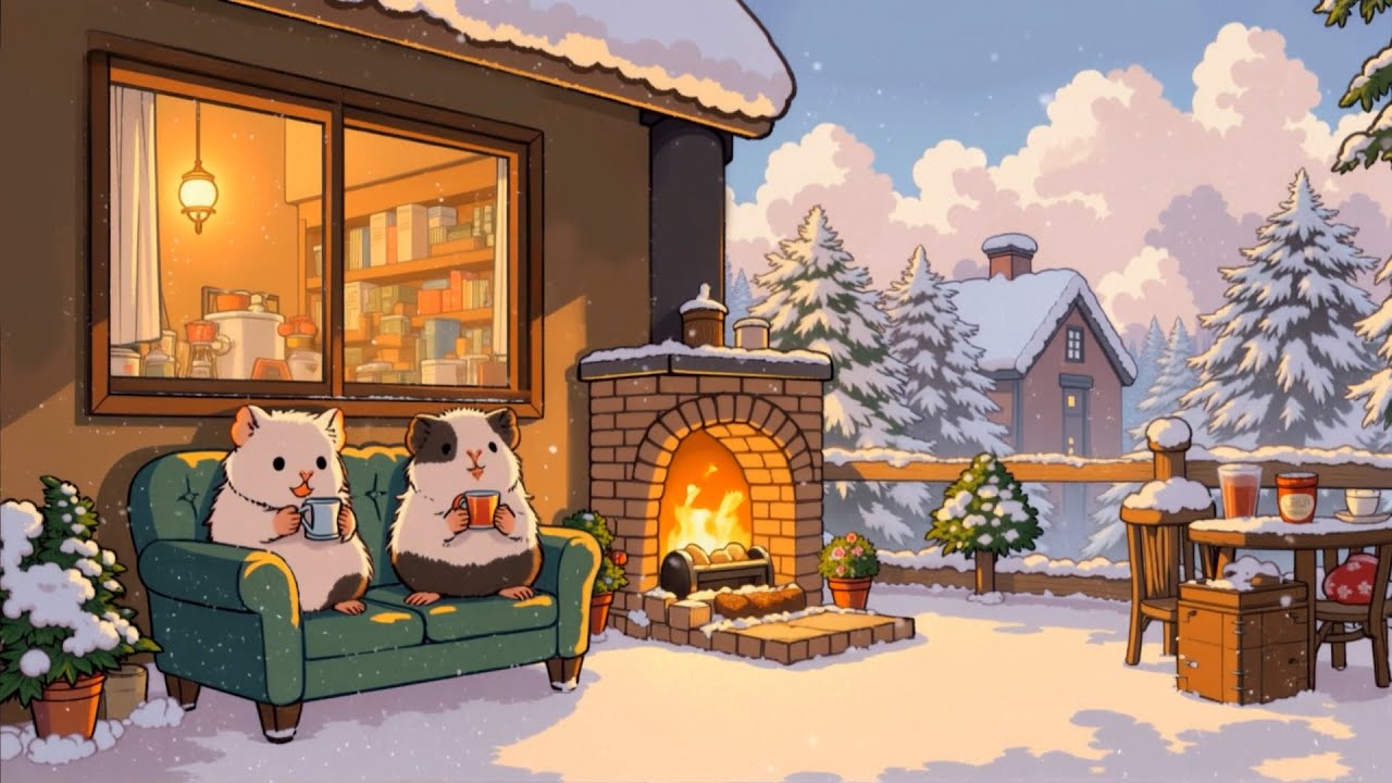 Cozy Fireplace and Hamster | lofi hip hop radio 📚 beats to relax/study to