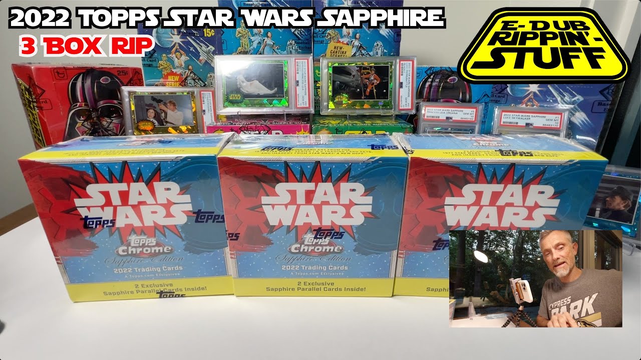 3 Boxes of 2022 Star Wars Topps Chrome Sapphire...  still hunting for the elusive Luke #1
