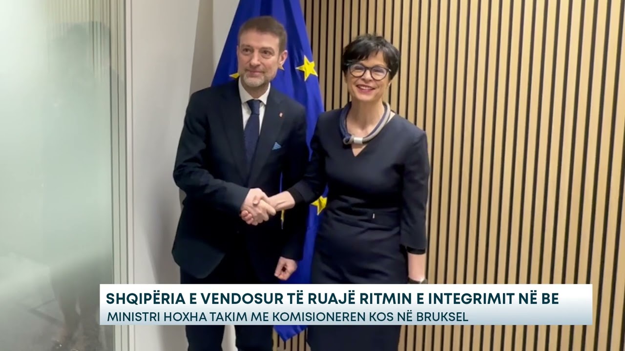 Shqipëria e vendosur të ruajë ritmin e integrimit në BE, Ministri Hoxha takim me Komisioneren Kos
