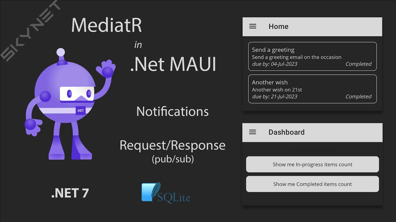 Maui with MediatR | Notifications | Request/Response| Publish/Subscribe
