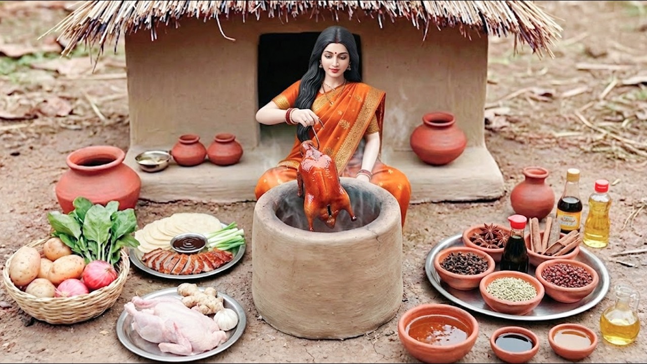 Mini Royal Peking Duck ASMR | Indian Village Traditional Cooking