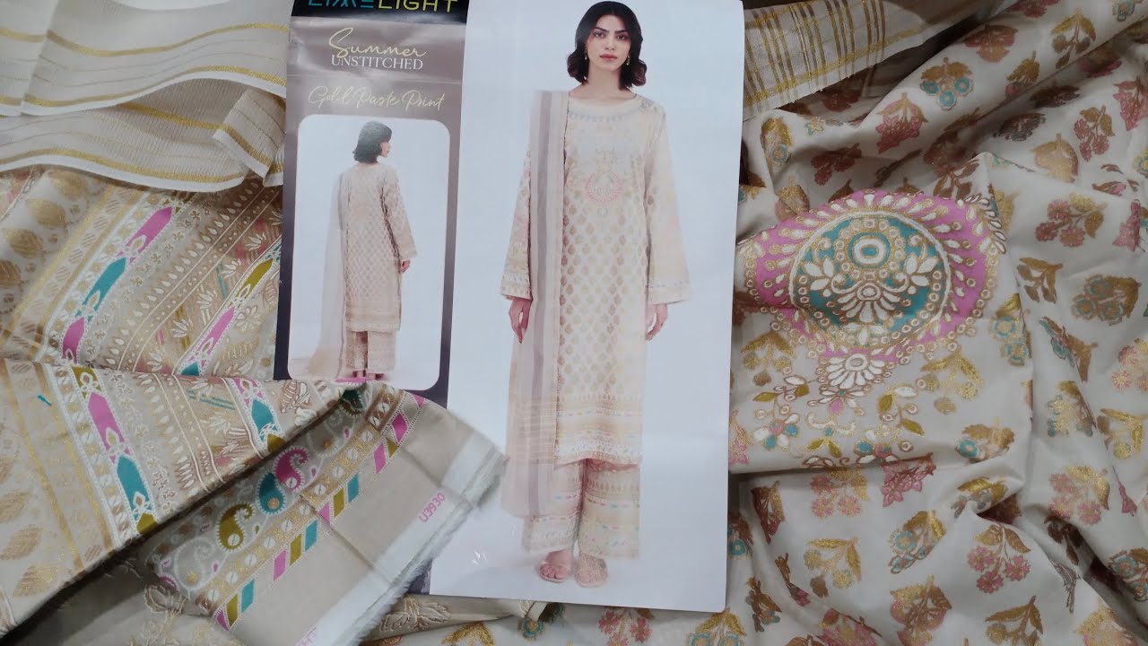 Limelight new unstitched gold paste print dress #trendingshorts #virelshorts #minivlog