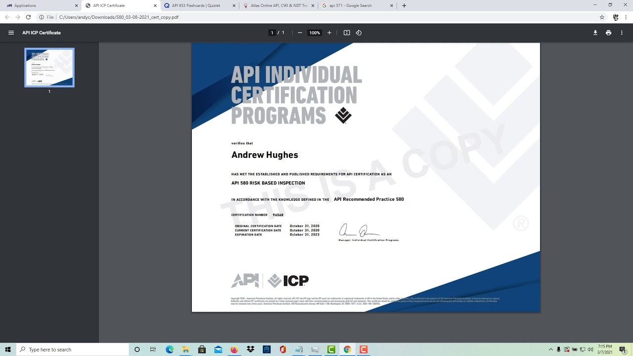 API 510 570 653 1169 580 577 571 Tests Updating How to Pass the exams