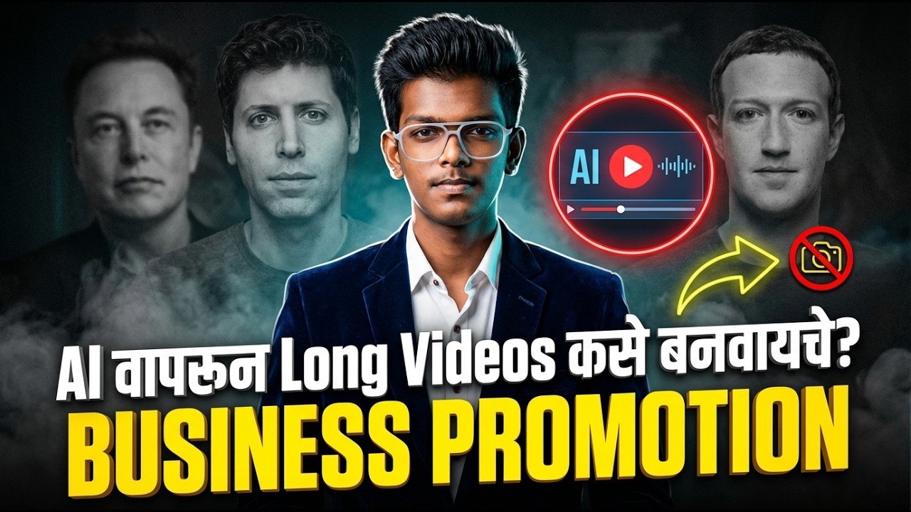 AI वापरून Long Videos कसे बनवायचे? | Business Promotion Without Camera 🎥
