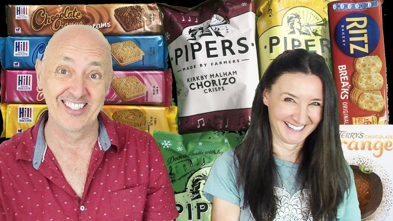 British Taste Test PIPERS Crisps Hill's Biscuits and Terry's Chocolate Orange  White