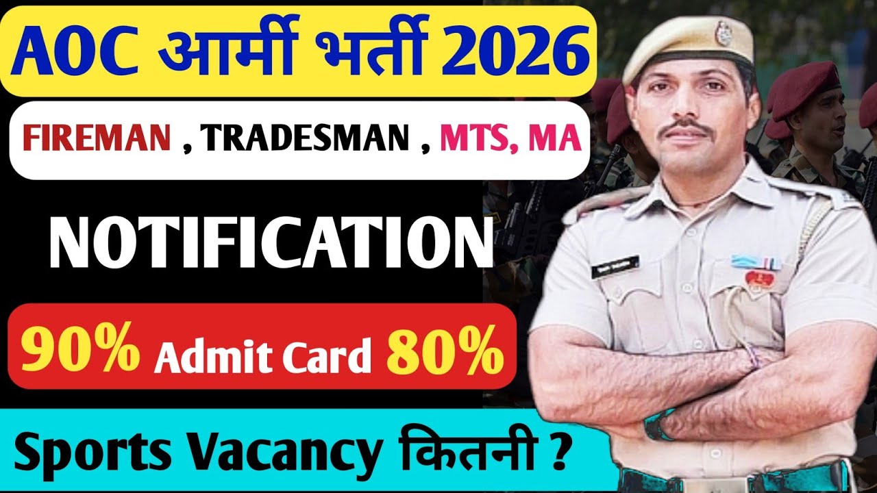 AOC Recruitment 2026 || aoc new vacancy 2026 #aocrecruitment2026 #aocfireman