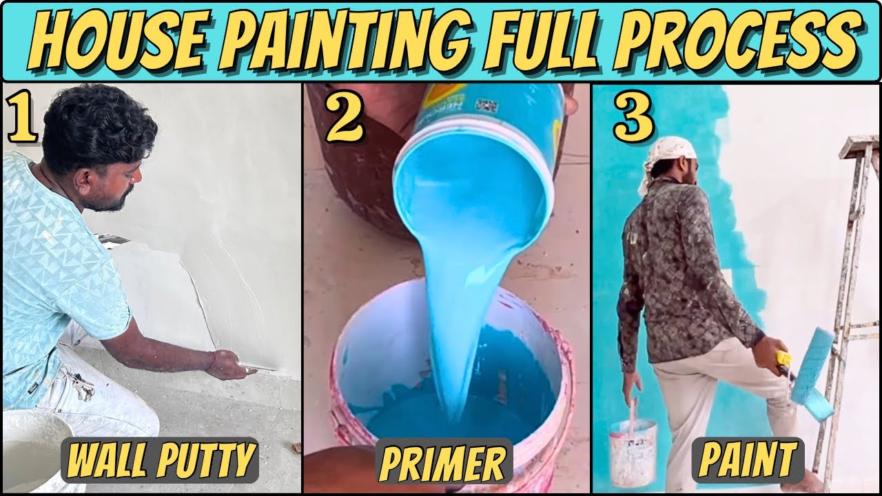 House Painting Work full Process in Hindi | Putty Kaise Kare | Primer kaise Kare | Paint Kaise Kare