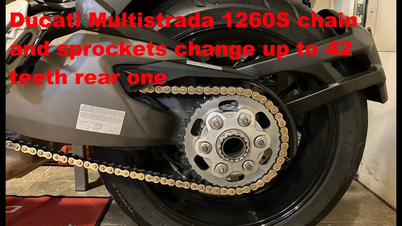 Ducati Multistrada 1260S chain and sprockets change up to 42 teeth rear one